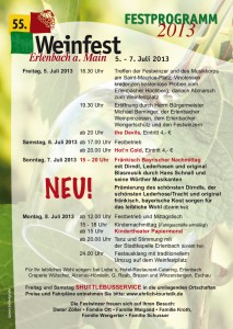Festprogramm Weinfest 2013